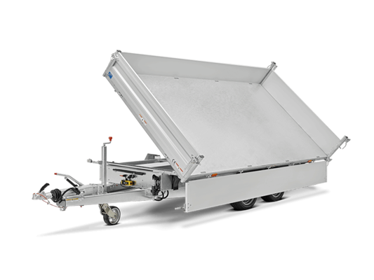 Trailer 3-Way tipper Alu with parabolic spring in detail